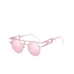 AUGEN Unisex Pink Lens & Pink Round Sunglasses with-image-56
