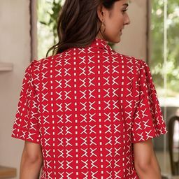 Moda Rapido Geometric Print Shirt Style Top-picture-20