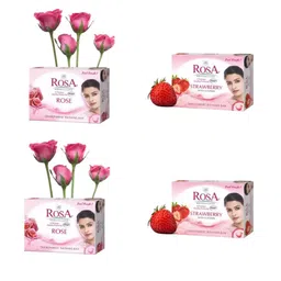 ROSA Set Of 4 Transparent Rose & Strawberry Gel Soap- 100 g Each-10