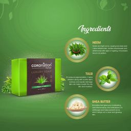 COROnation Herbal Set of 5 Neem & Tulsi Luxury Soaps - 100g each image 5