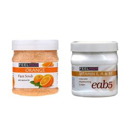 FEELHIGH Combo Of Orange Face Scrub & Vitamin E A B5 Cream - 500ml Each-49