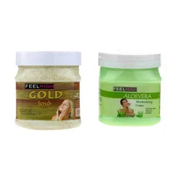 FEELHIGH Set of Gold Scrub & Aloe Vera Moisturizing Cream - 500 ml Each-87