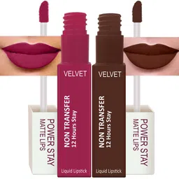 PERPAA Set Of 2 Waterproof Liquid Matte Power Stay Lipstick 100gm-10