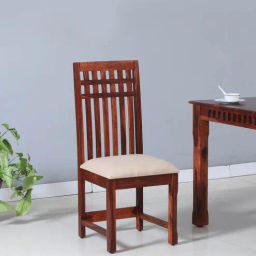 woodsworth from pepperfry Drusilla Sheesham Wood Dining Chairs In Scratch Resistant Honey Oak Finish (Set Of 2)-picture-0