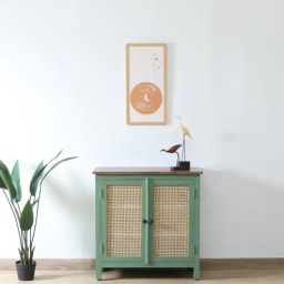 woodsworth from pepperfry Noyes Solid Wood Cabinet In Olive Green Colour-picture-12
