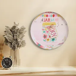 Homspurts Pink & Blue Printed Metal Wall Plate-image-62