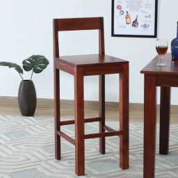 woodsworth from pepperfry Enkel Sheesham Wood Bar Chair In Scratch Resistant Honey Oak Finish-picture-2