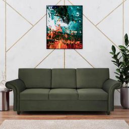casacraft from pepperfry Selene 3 Seater Fabric Sofa In Chestnut Brown Colour-picture-21