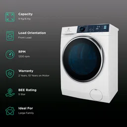Electrolux 9 Kg/6 Kg Fully Automatic Front Load Washer Dryer Combo (UltimateCare 500, EWW9024P5WB, SensiCare System, White) image 2