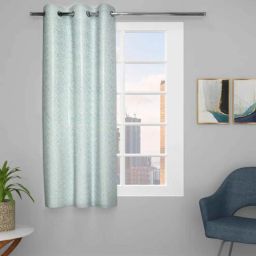 the conversion Sky Polyester Blend Geometric 5ft Light Filtering Eyelet Window Curtain-picture-30