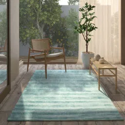 jaipur rugs Blue Solid Viscose 5 ft X 8 ft Hand Woven Carpet-picture-38