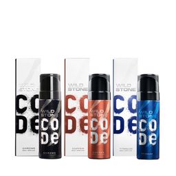 Wild stone Men Set of Code Chrome + Copper + Titanium Body Perfume Deodorants - 150ml Each image 1