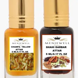 Menjewell Set of 2 Champa Yellow & Shahi Darbar Attar 10 ml-0