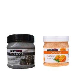 FEELHIGH Set of Orange & Charcoal Face Scrubs - 500 ml Each-21