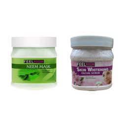 FEELHIGH Set of Neem Mask & Skin Whitening Scrub - 500 ml each-29