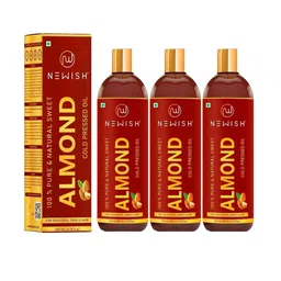 NEWISH Set of 3 Pure & Natural Cold Pressed Sweet Almond Oil - 200ml Each-9
