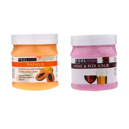 FEELHIGH Set Of 2 Papaya Cream & Wine & Beer Scrub 500ml Each-30