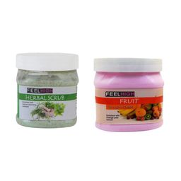 FEELHIGH Set Of 2 Herbal Scrub & Fruit Cream-500ml Each-46