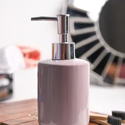MARKET99 Pink & Silver Toned Soap Dispenser - 350 ml-image-66