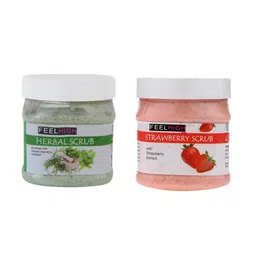 FEELHIGH Set of 2 Herbal & Strawberry Face Scrubs - 500 ml Each-53