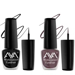 AYA Set Of 2 Long Lasting 24 Hrs & Waterproof Liquid Eyeliner 5ml Each - Black + Brown-56
