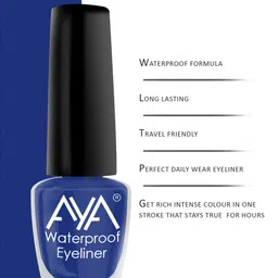 AYA Set Of 2 Long Lasting 24 Hrs & Waterproof Liquid Eyeliner 5ml Each - Black + Blue image 3