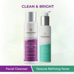 BE SOULFULL Set of Texture Refining Toner & Facial Cleanser - 100 ml Each-14