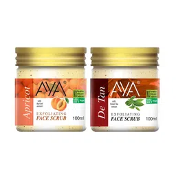 AYA Set of Apricot & De Tan Exfoliating Face Scrubs - 100 ml Each-2