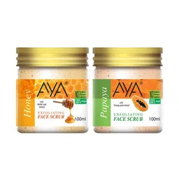AYA Set Of 2 Honey & Papaya Exfoliating Face Scrubs - 100 ml Each-11