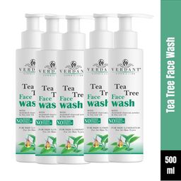 Verdant Natural Care Set of 5 Tea Tree Face Wash with Activated Charcoal - 100 ml each-58