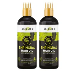 ELIBLISS Set Of 2 Bhringraj Hair Oil With Almond & Castor Oil - 100ml Each-3