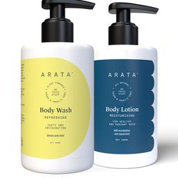 ARATA Set of Refreshing Body Wash & Nourishing Body Lotion - 300 ml Each-12