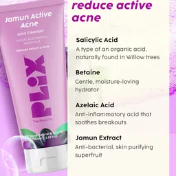 PLIX THE PLANT FIX Set Of 2 Jamun Active Acne Juicy Cleanser - 100ml Each image 5
