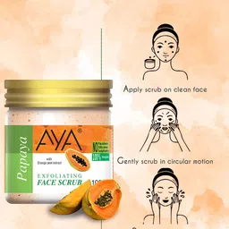 AYA Set Of 2 Papaya & Ubtan Exfoliating Face Scrubs - 100 ml Each image 4