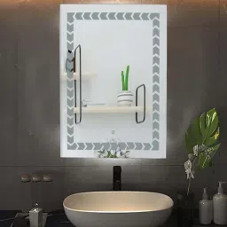 k k glass & aluminium Silver Rectangle Shape LED Wall Mirror-picture-6