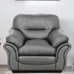 casacraft from pepperfry Adalia Leatherette 1 Seater Sofa In Grey Colour-picture-42