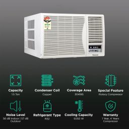 Panasonic XN 1.5 Ton 4 Star Fixed Speed Window AC (2023 Model, Copper Condenser, PM 0.1 Filter, CW-XN184AM) image 2