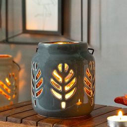 MARKET99 Black Ceramic T-Light Candle Holder-image-36