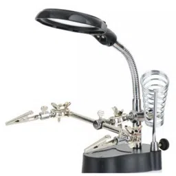 MG16126-A Helping Hand for PCB with Multifunctional Magnifier (Magnifying Glass) and Soldering Iron Stand with LED Light image 1