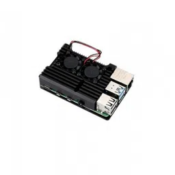 Black Aluminum Heat Sink Case with Double Fans for Raspberry Pi 4 Model B image 4
