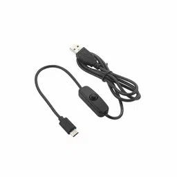 5V 3A USB to Type C Cable With ON/OFF Switch Power Control for Raspberry Pi 4B (1 Meter Black) image 1