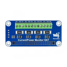 Waveshare 4-ch Current/Voltage/Power Monitor HAT for Raspberry Pi, I2C/SMBus image 2