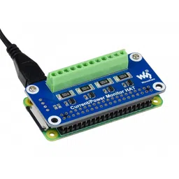 Waveshare 4-ch Current/Voltage/Power Monitor HAT for Raspberry Pi, I2C/SMBus image 4