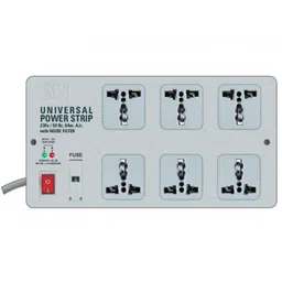 MX 6 Socket Power Strip Universal Socket 5 Amp 5 Meter (MX-982) image 1