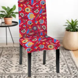 hotkei Red Polycotton Floral Print 14x18 Inches Chair Covers (4 pieces)-picture-45