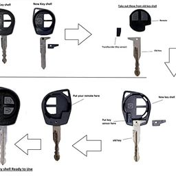 Abundance 2 Button Replacement Key Shell with Remote case Compatible for Maruti Suzuki Swift, Dezire, A-Star,Alto SX4, Wagonar k Series etc(NOT for BALENO BREZZA & CIAZ ) image 4