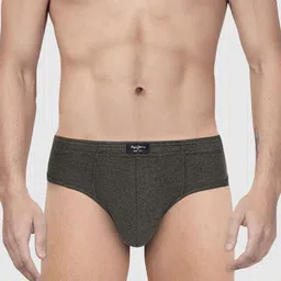Pepe Jeans Men Pack of 3 Grey Solid Cotton Hipster Briefs CLB01-03-CHARCOAL-MELANGE-L-2