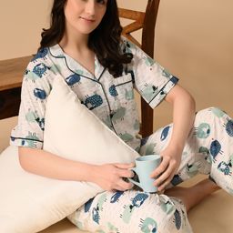 ao services Women Conversational Printed Night suit-image-82