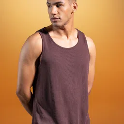 DAMENSCH Sleeveless Statement Waffle Lounge Tshirts-image-10