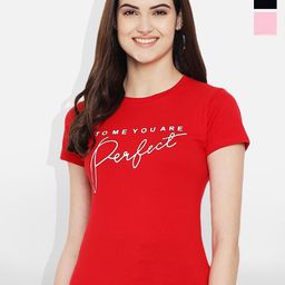 Fabflee Pack Of 3 Typography Printed Cotton T-shirt-image-91